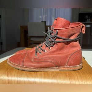 Men's Davinci Primavera Minimalist Leather Boots in Natural Oxblood 9.5
